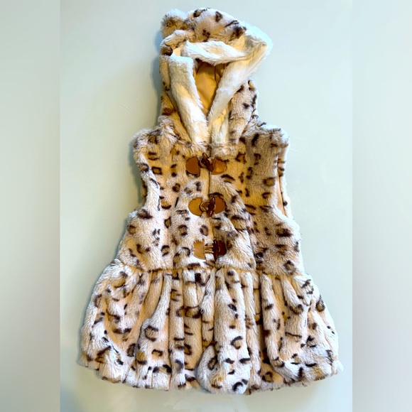 Toddler girl fur leopard vest size 2t - Picture 1 of 1